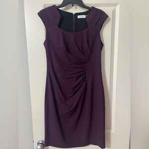 Calvin Klein Deep Purple Ruched Dress